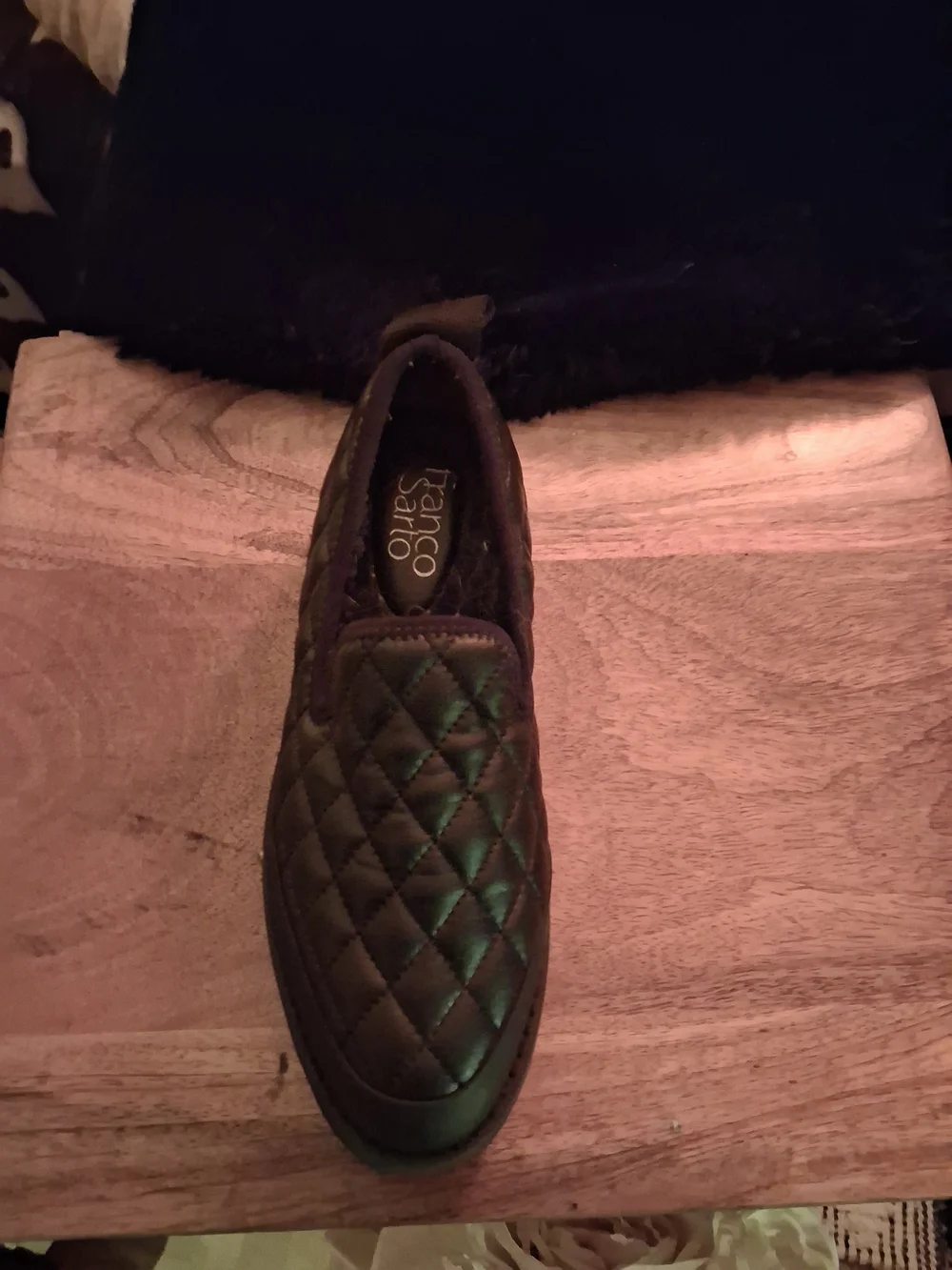 Franco Sarto Quilted Black Platform Loafer